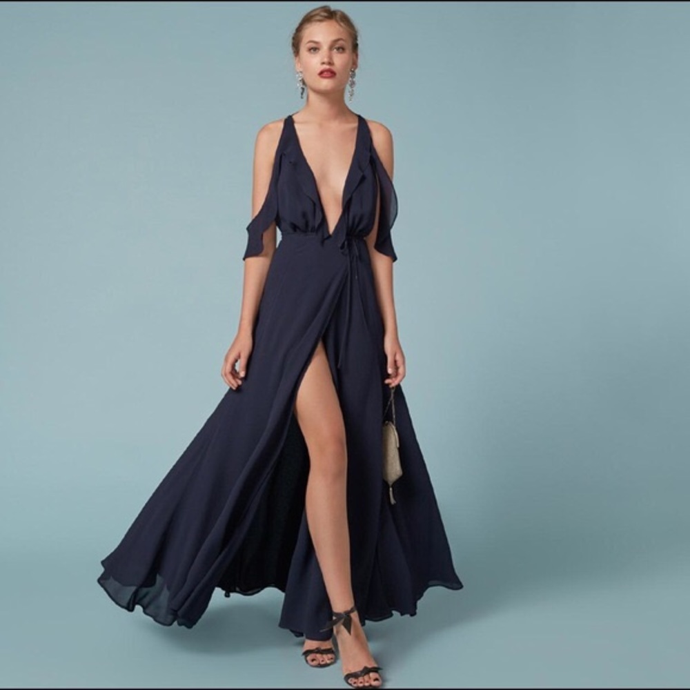 NWT reformation Cordelia dress black